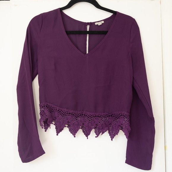 Ecote Chiffon Crop Top - Picture 1 of 1